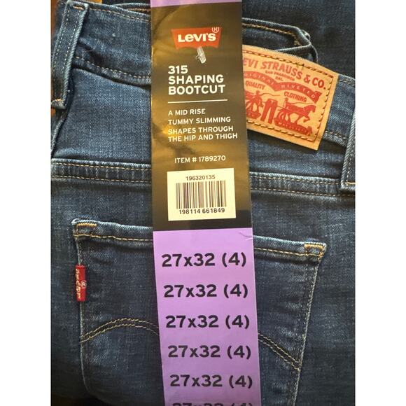 Levis Blue 315 Shaping Bootcut Mid Rise Jeans 4 - Picture 3 of 3
